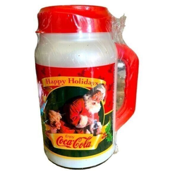 VINTAGE Coca-Cola 44oz Travel Mug Santa Christmas Holiday - Sealed - Picture 1 of 5